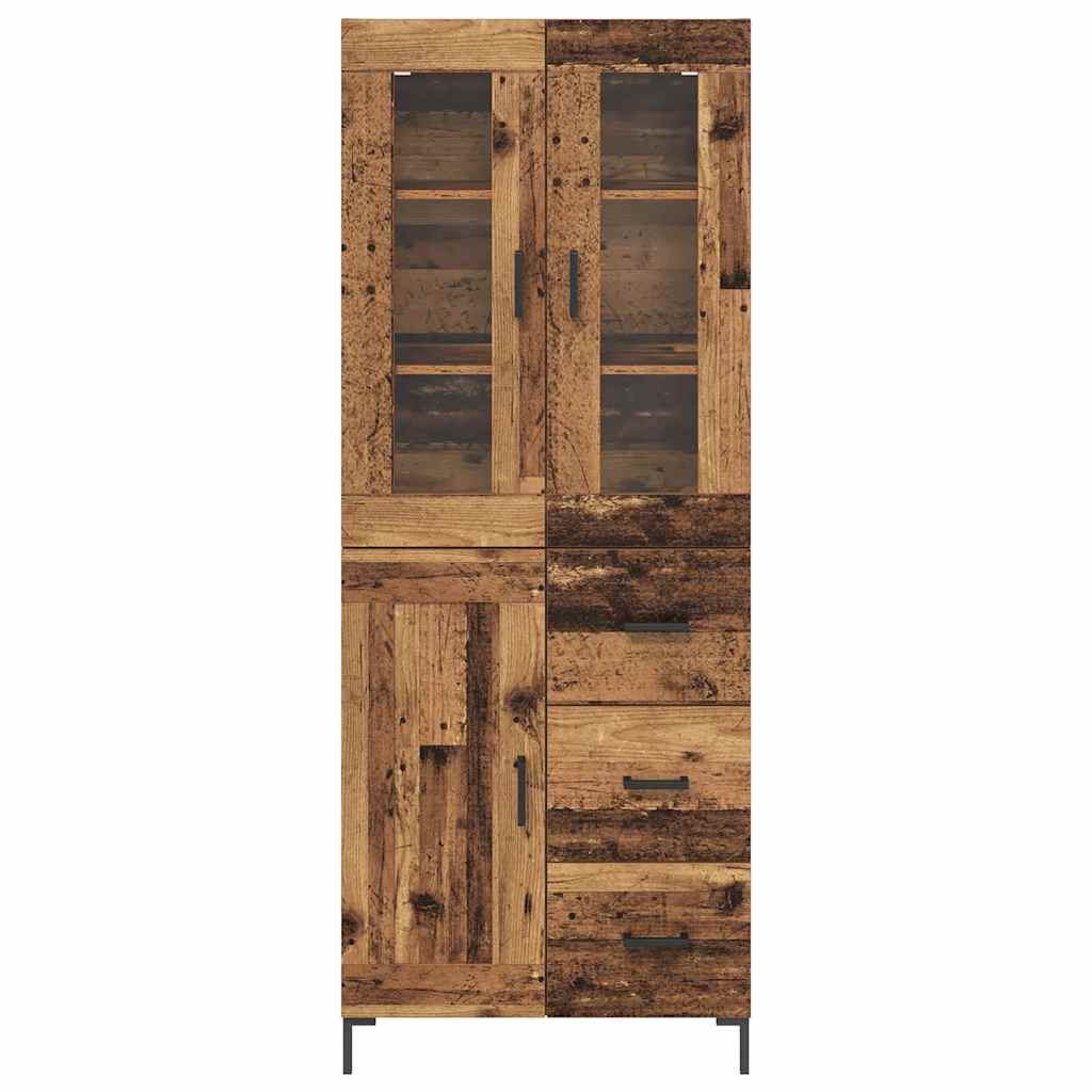 Highboard 2 stk. Gammelt træ 69,5 x 34 x 180 cm Konstrueret træ