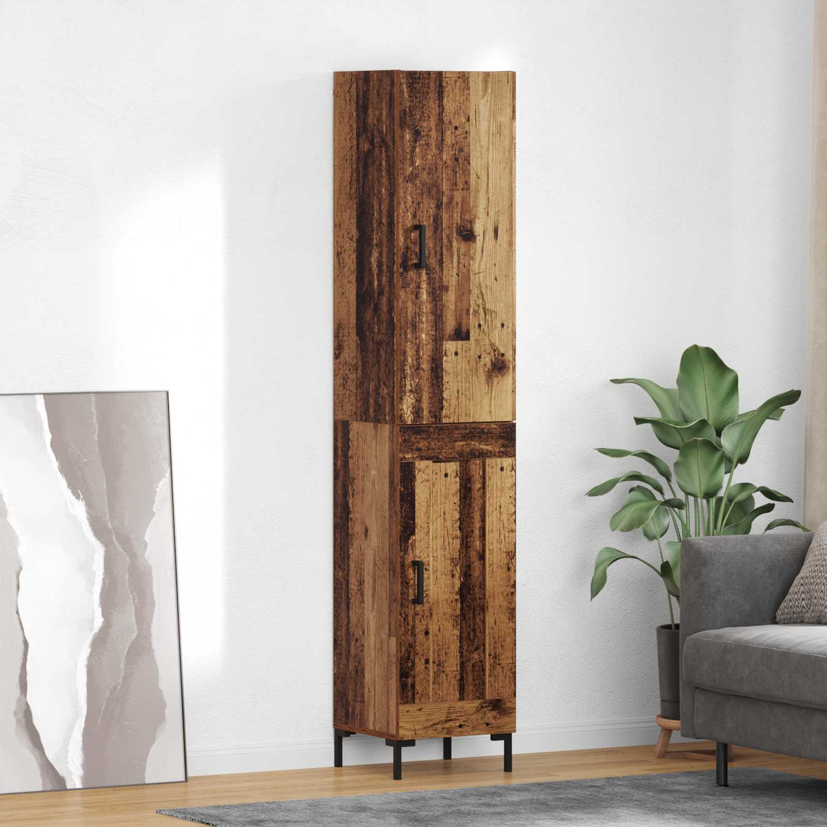 Highboard Gammelt træ 34,5 x 34 x 180 cm Konstrueret træ