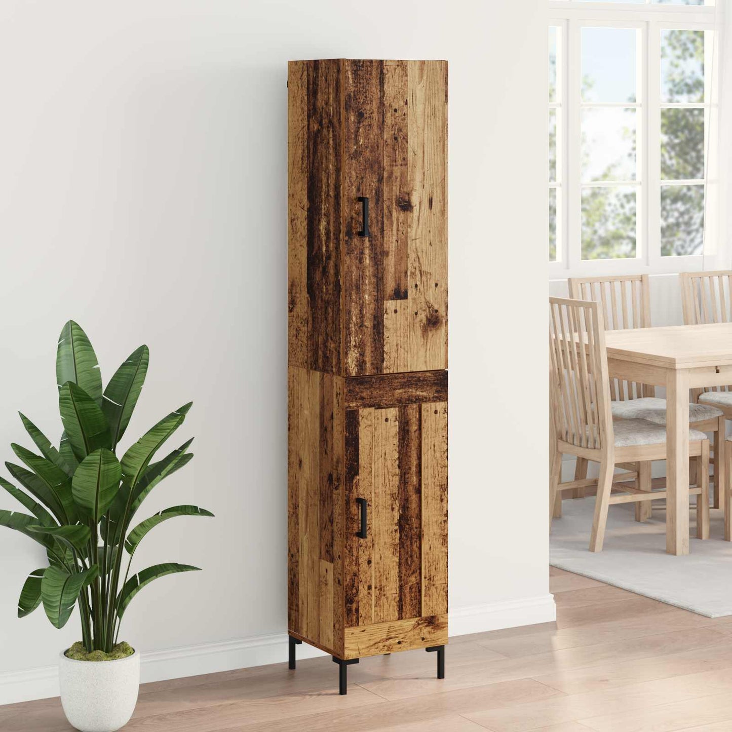 Highboard Gammelt træ 34,5 x 34 x 180 cm Konstrueret træ