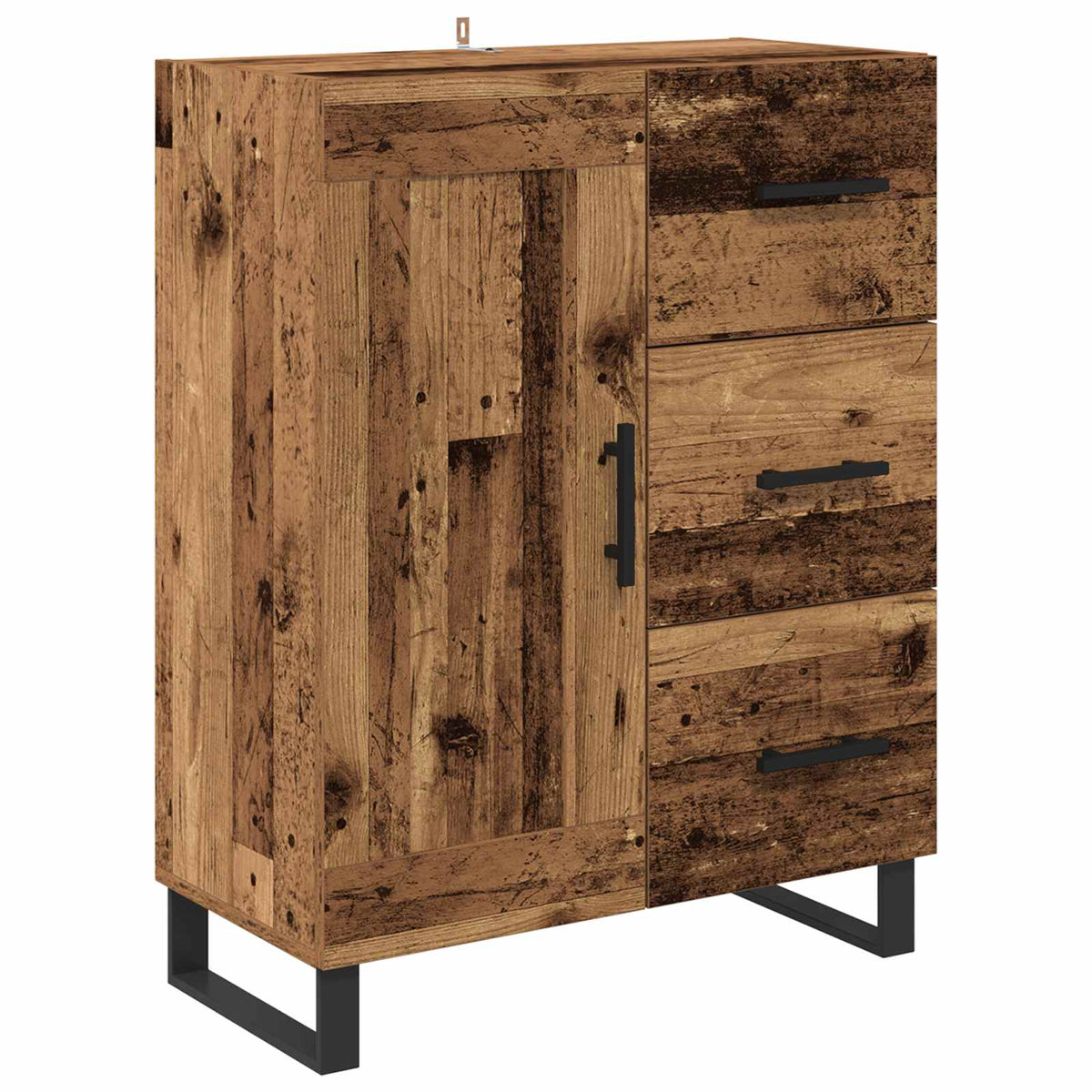 Highboard 2 stk. Gammelt træ 69,5 x 34 x 180 cm Konstrueret træ