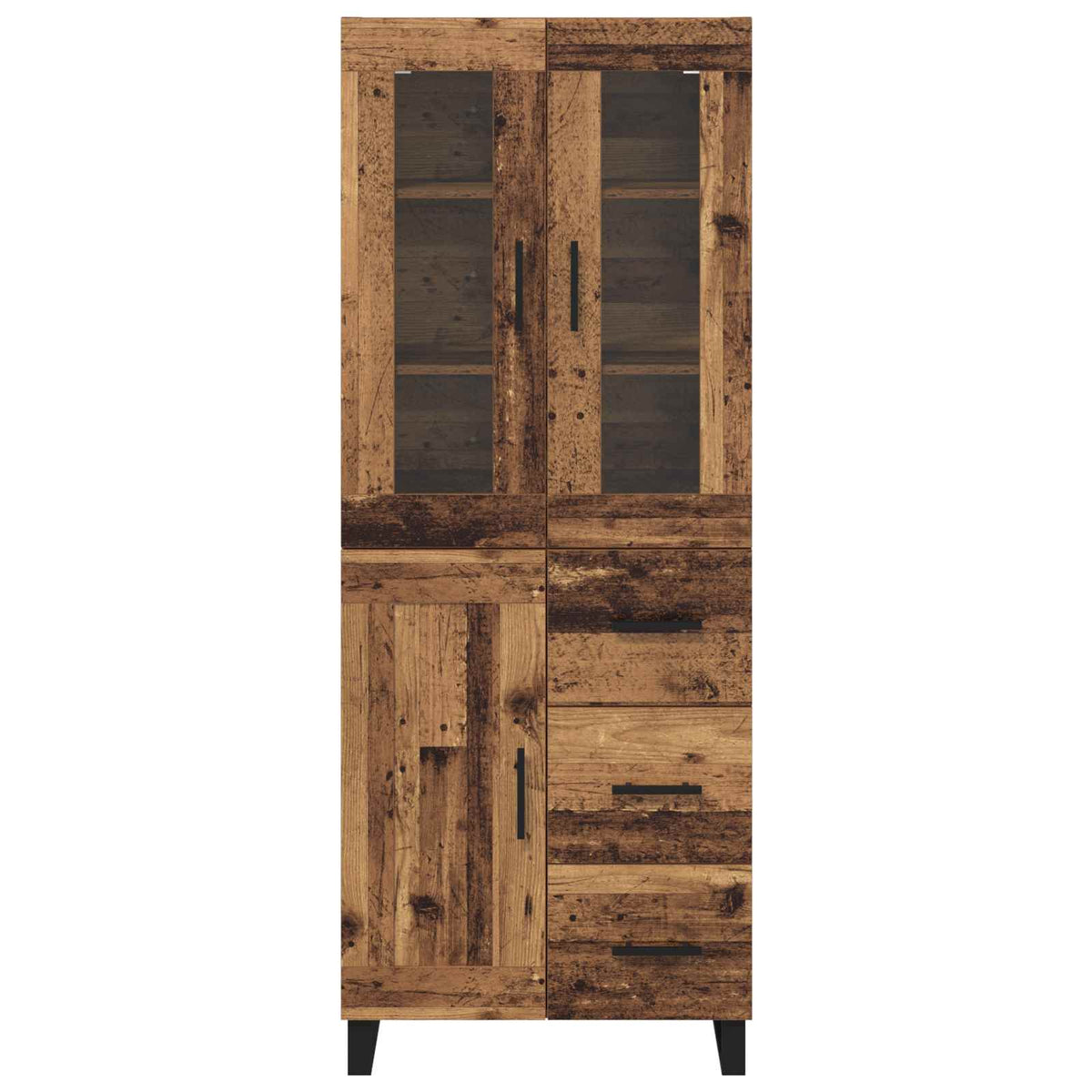 Highboard 2 stk. Gammelt træ 69,5 x 34 x 180 cm Konstrueret træ
