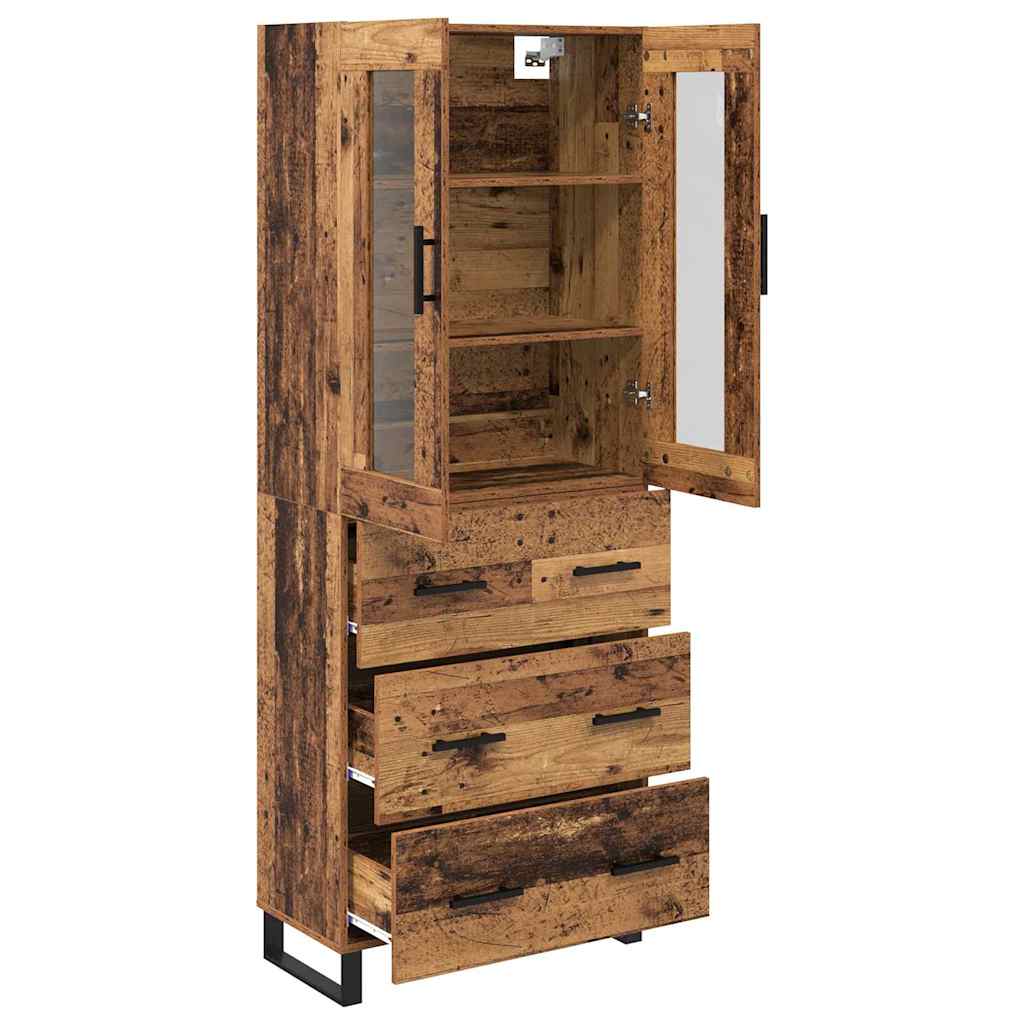 Highboard 2 stk. Gammelt træ 69,5 x 34 x 180 cm Konstrueret træ