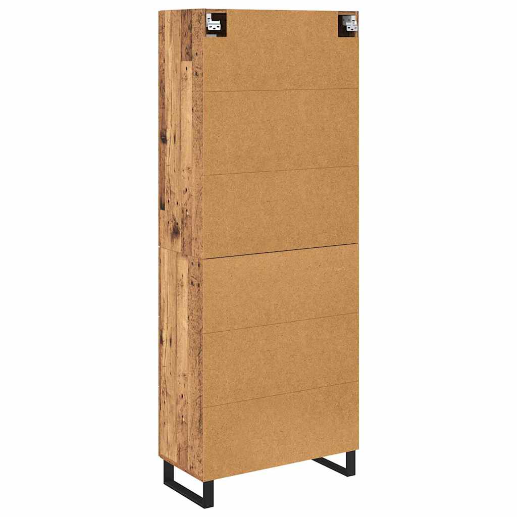 Highboard 2 stk. Gammelt træ 69,5 x 34 x 180 cm Konstrueret træ