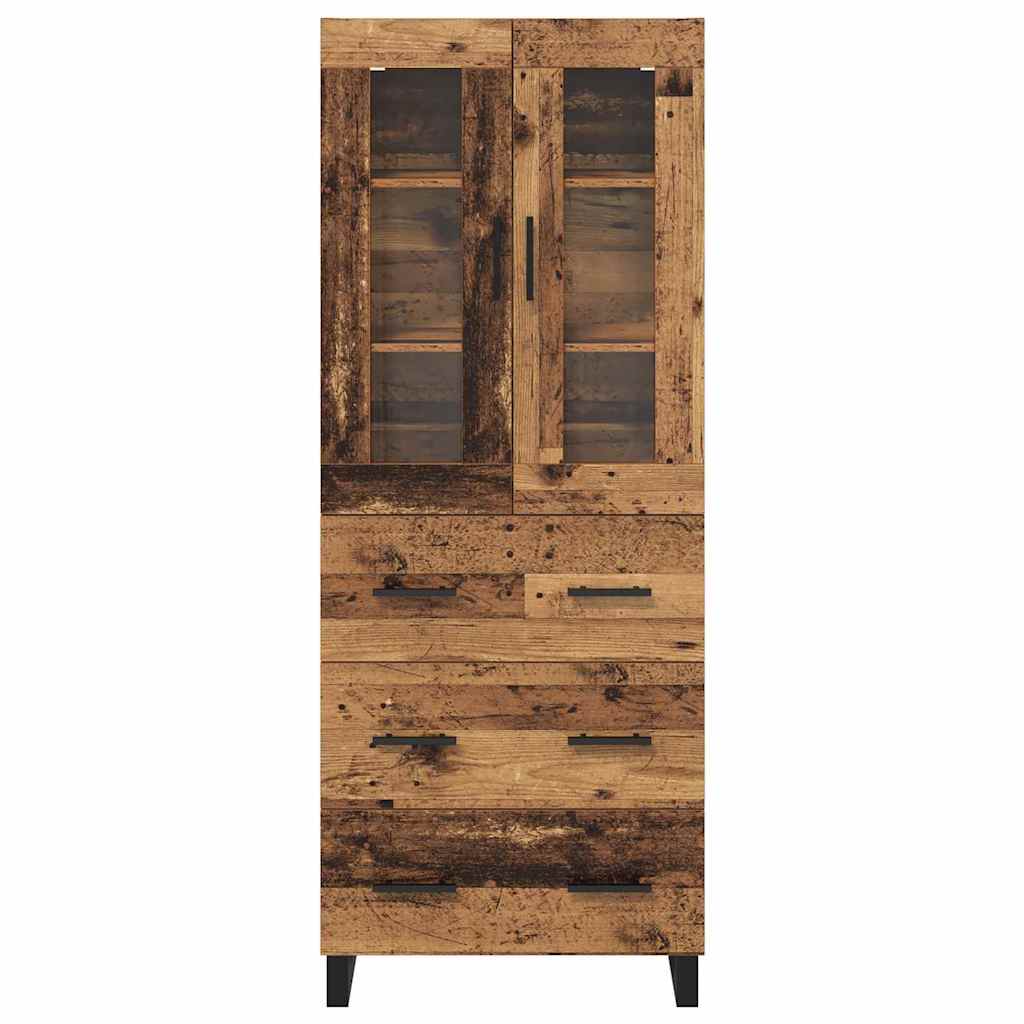 Highboard 2 stk. Gammelt træ 69,5 x 34 x 180 cm Konstrueret træ