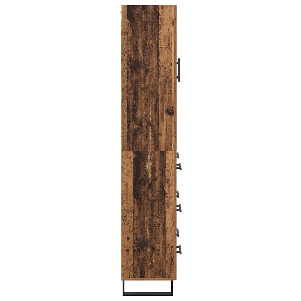 Highboard 2 stk. Gammelt træ 69,5 x 34 x 180 cm Konstrueret træ