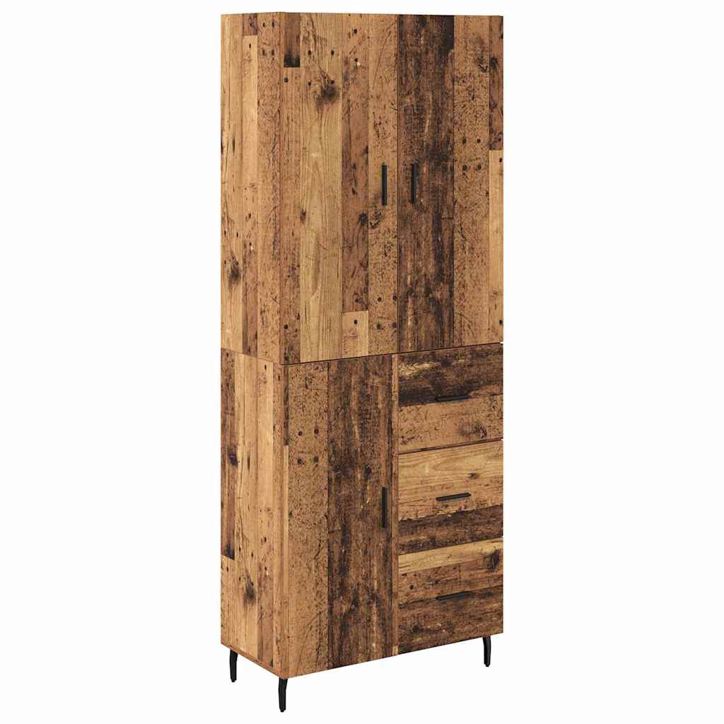 Highboard 2 stk. Gammelt træ 69,5 x 34 x 180 cm Konstrueret træ