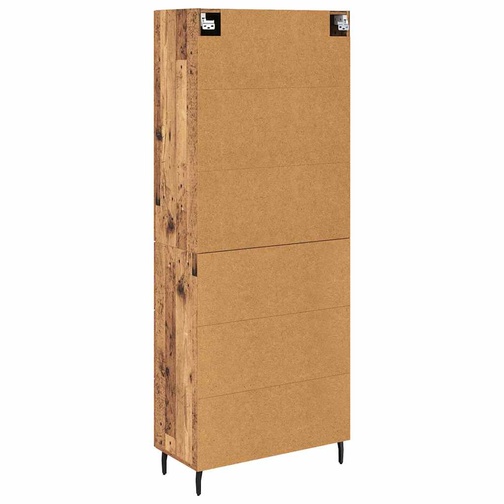 Highboard 2 stk. Gammelt træ 69,5 x 34 x 180 cm Konstrueret træ