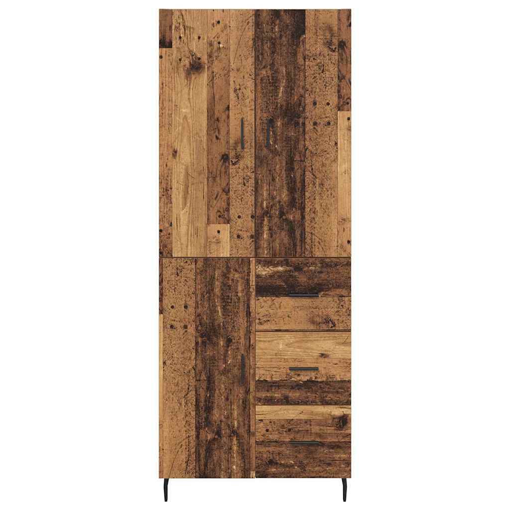 Highboard 2 stk. Gammelt træ 69,5 x 34 x 180 cm Konstrueret træ