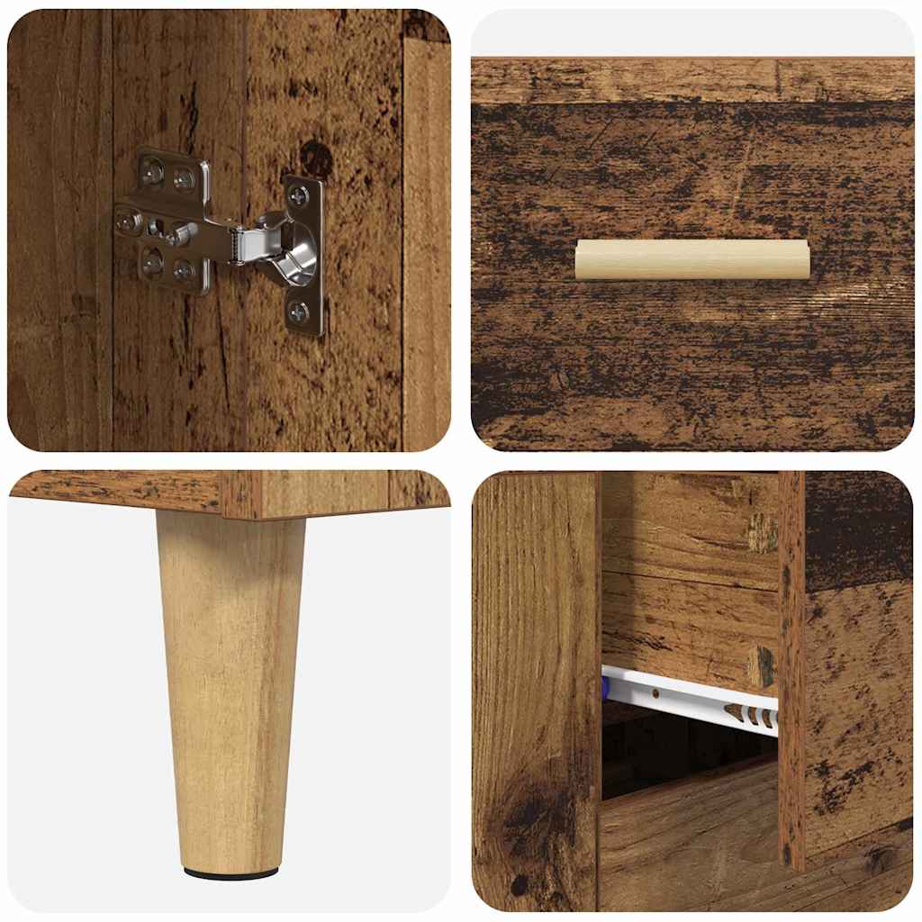 Highboard Gammelt træ 34,5 x 34 x 180 cm Konstrueret træ