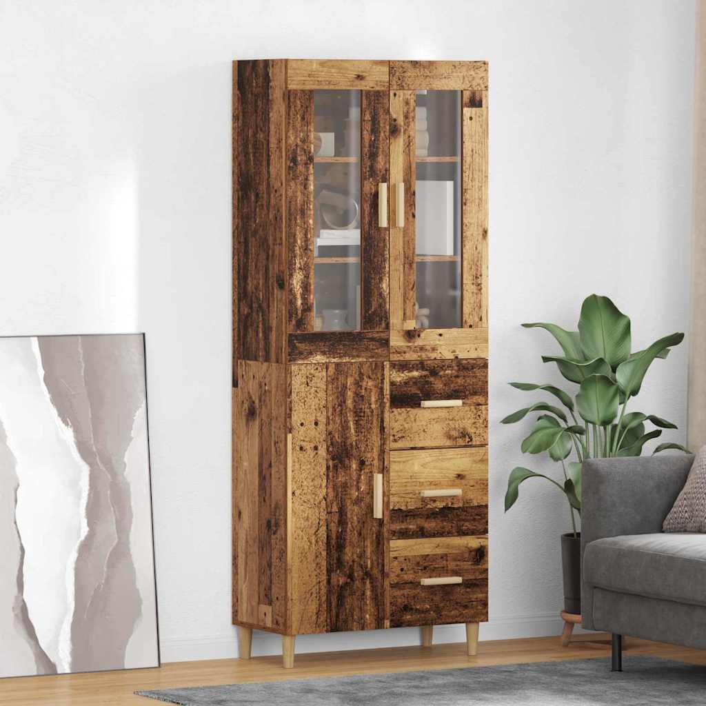 Highboard Gammelt træ 34,5 x 34 x 180 cm Konstrueret træ