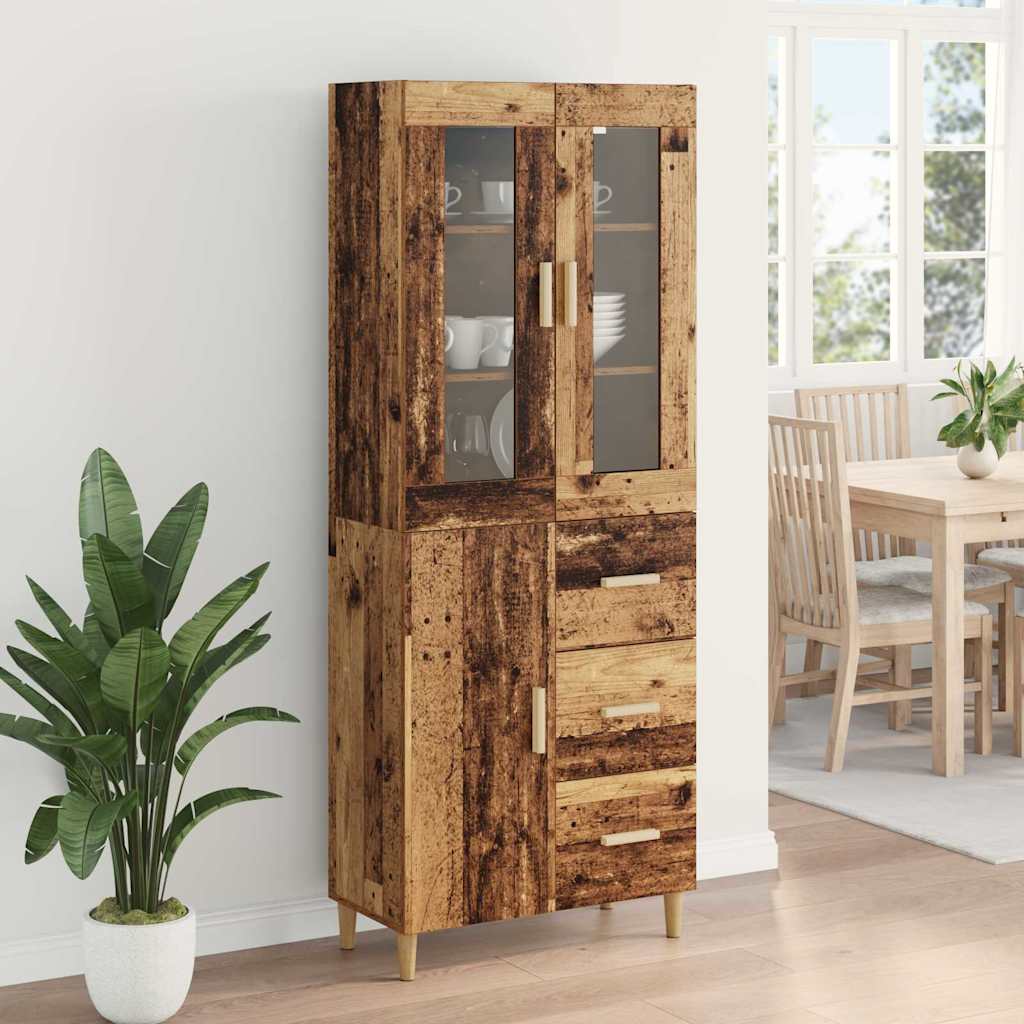 Highboard Gammelt træ 34,5 x 34 x 180 cm Konstrueret træ