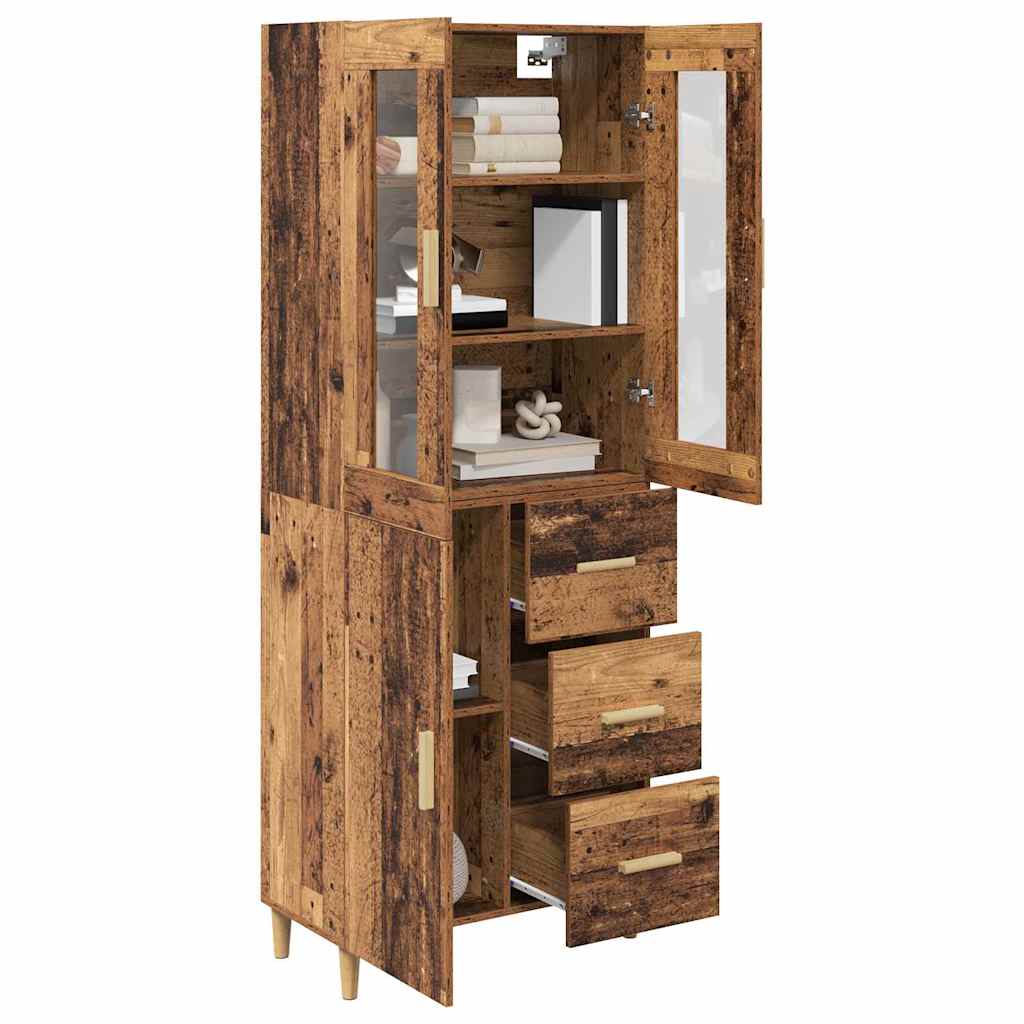 Highboard Gammelt træ 34,5 x 34 x 180 cm Konstrueret træ