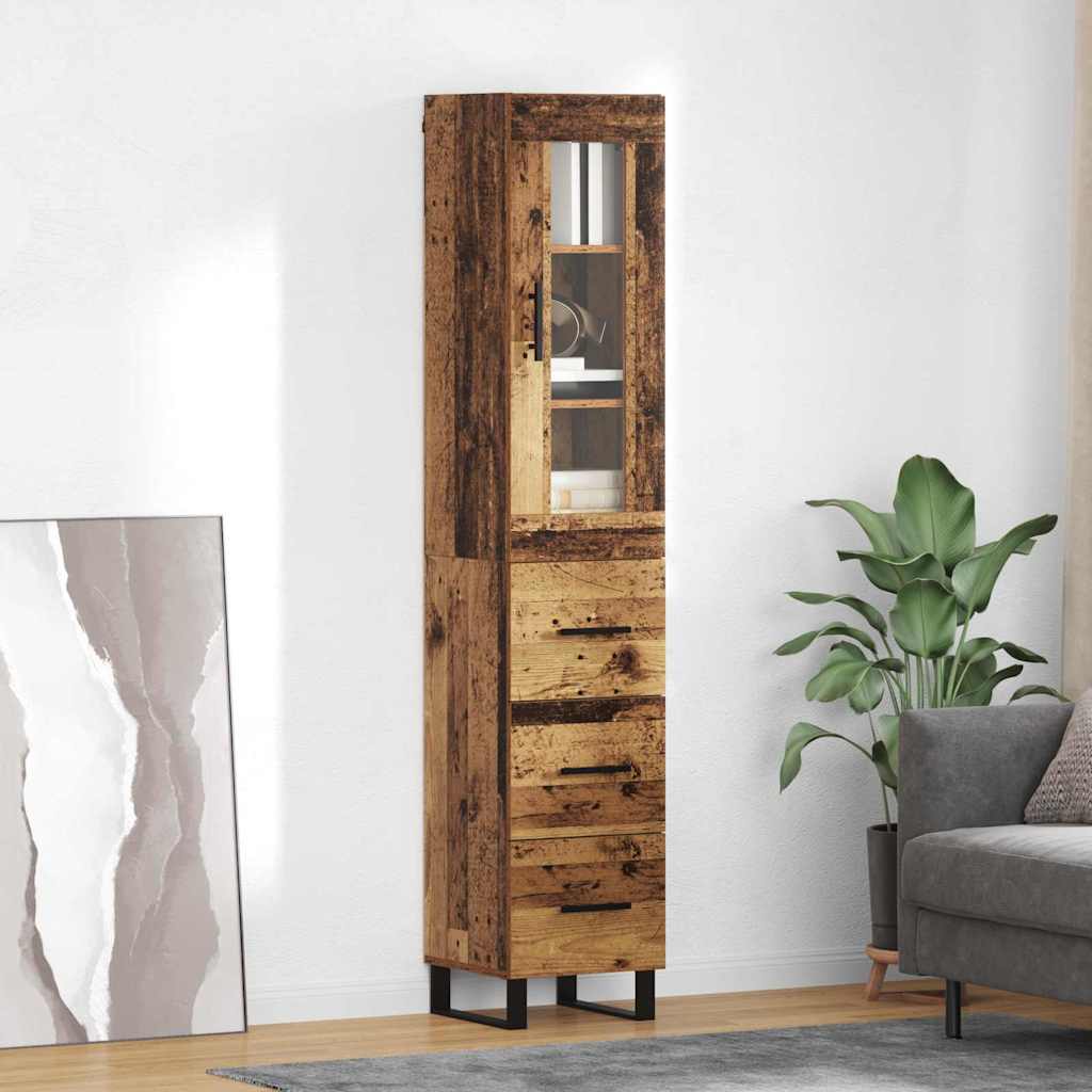 Highboard Gammelt træ 34,5 x 34 x 180 cm Konstrueret træ