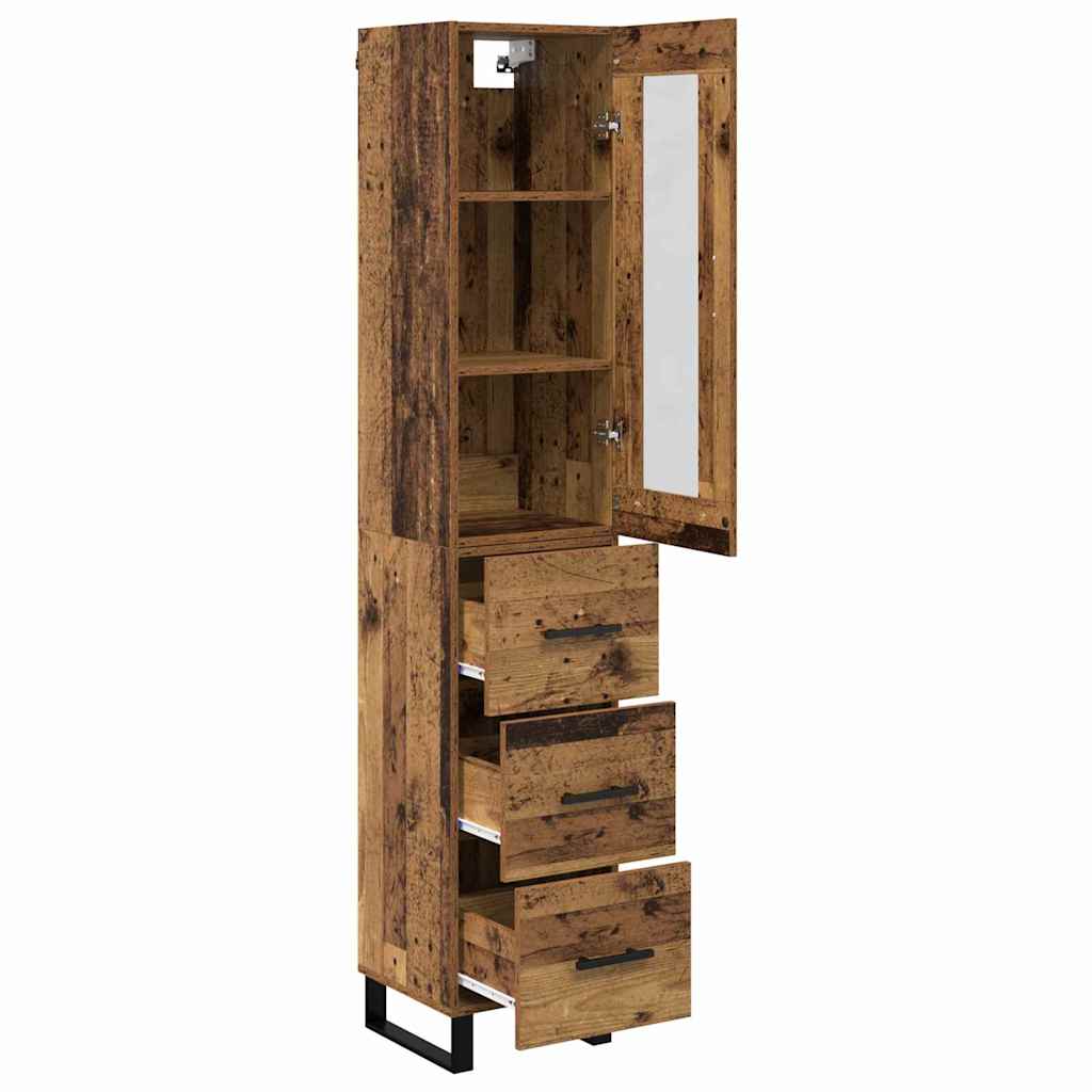 Highboard Gammelt træ 34,5 x 34 x 180 cm Konstrueret træ