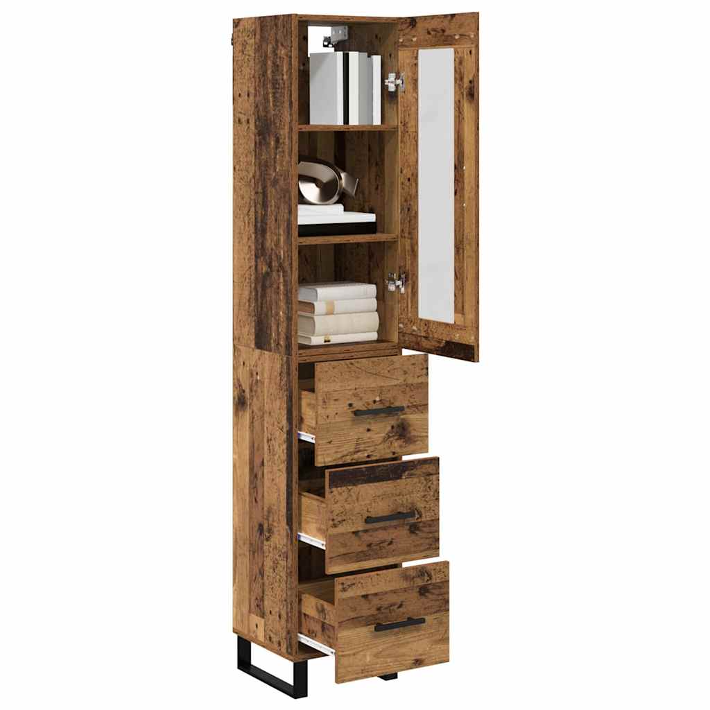 Highboard Gammelt træ 34,5 x 34 x 180 cm Konstrueret træ
