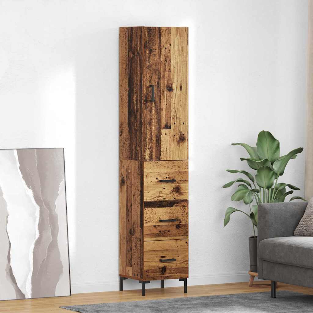 Highboard Gammelt træ 34,5 x 34 x 180 cm Konstrueret træ
