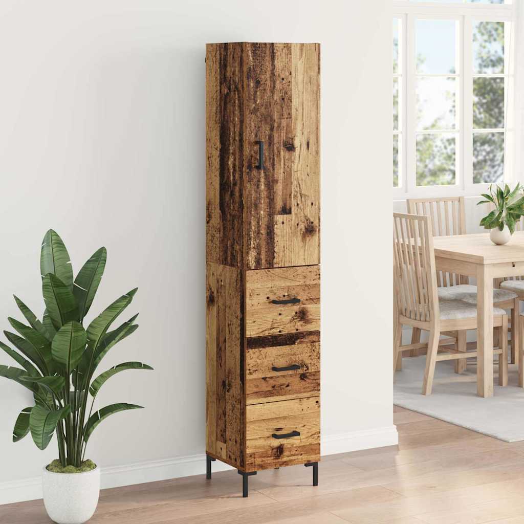 Highboard Gammelt træ 34,5 x 34 x 180 cm Konstrueret træ