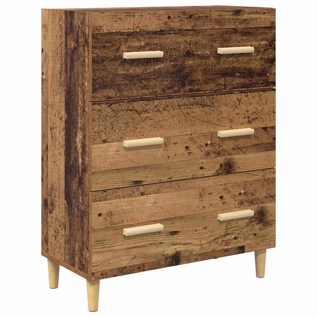 Highboard Gammelt træ 69,5 x 34 x 180 cm Ingeniørtræ og glas