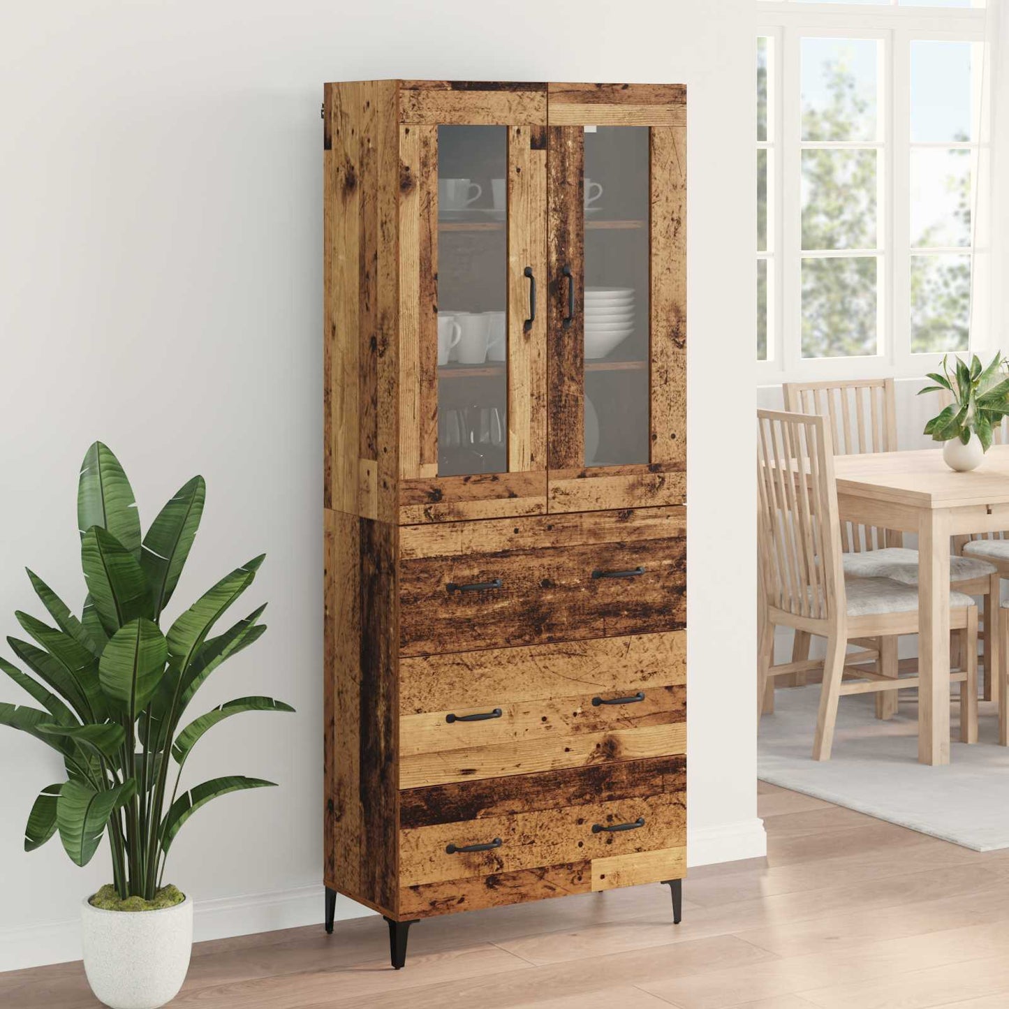 Highboard Gammelt træ 69,5 x 34 x 180 cm Konstrueret træ