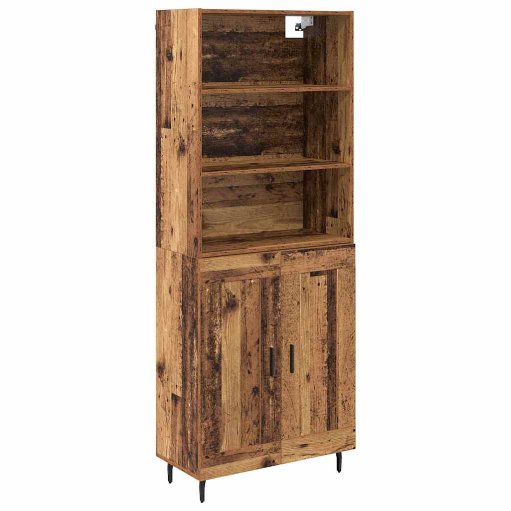 Highboard 2 stk. Gammelt træ 69,5 x 32,5 x 180 cm