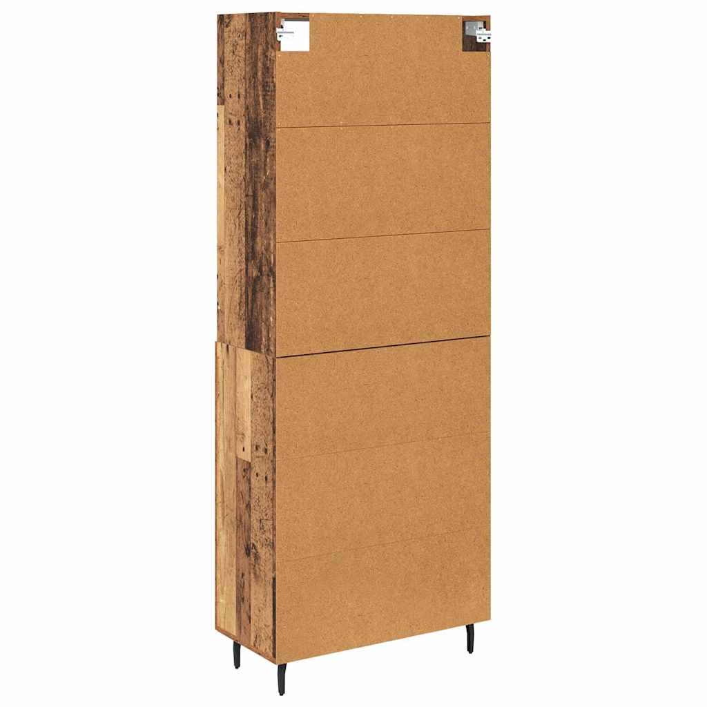 Highboard 2 stk. Gammelt træ 69,5 x 32,5 x 180 cm