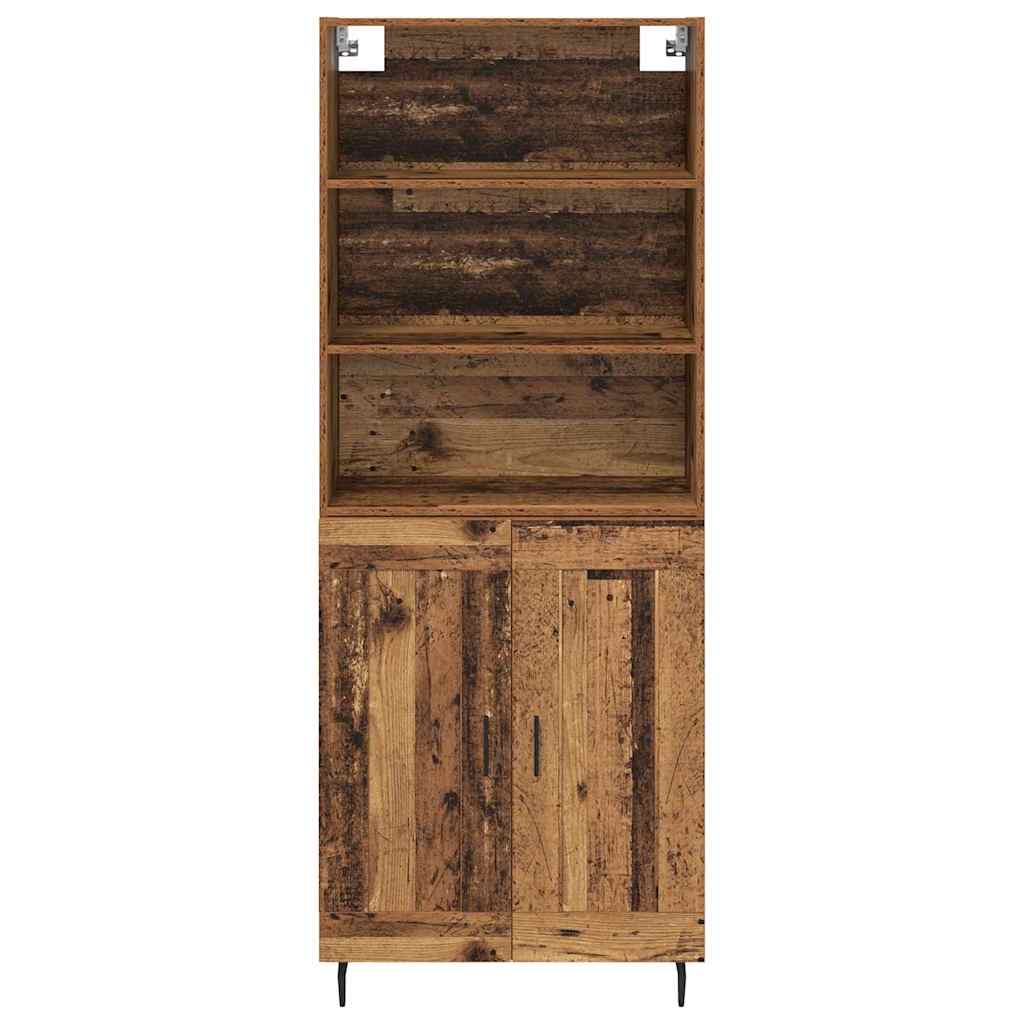 Highboard 2 stk. Gammelt træ 69,5 x 32,5 x 180 cm
