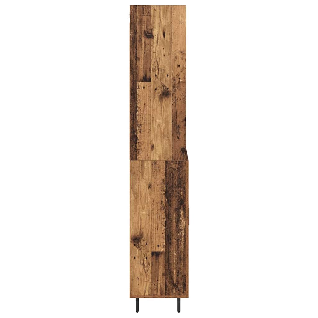 Highboard 2 stk. Gammelt træ 69,5 x 32,5 x 180 cm
