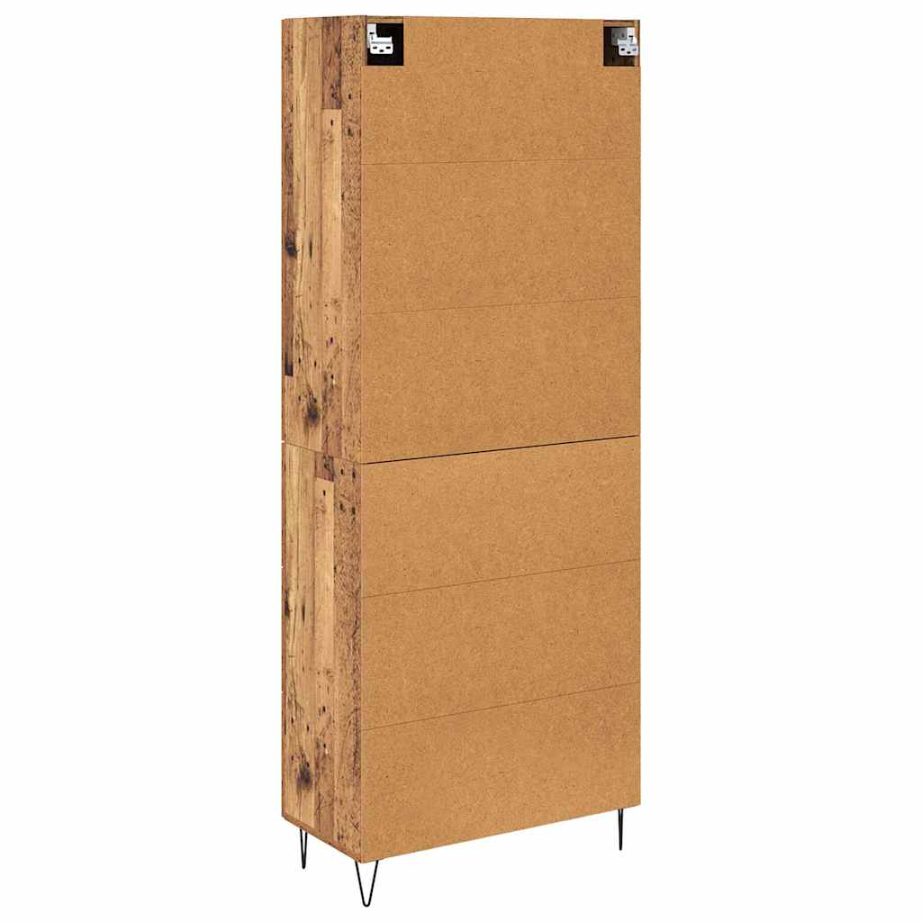 Highboard 2 stk. Gammelt træ 69,5 x 34 x 180 cm Konstrueret træ