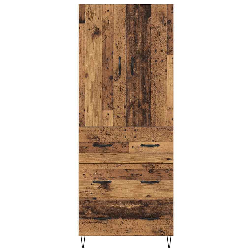 Highboard 2 stk. Gammelt træ 69,5 x 34 x 180 cm Konstrueret træ