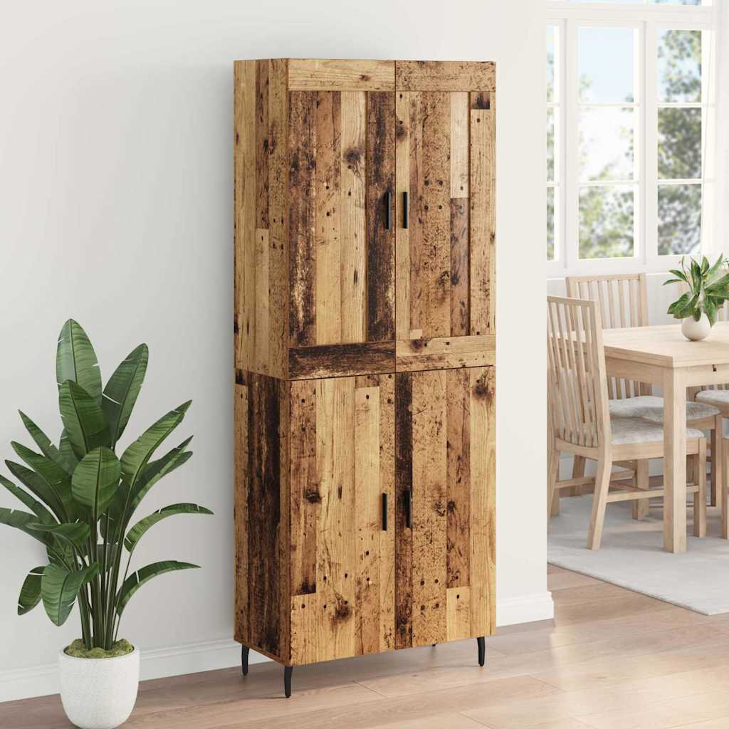 Highboard 2 stk. Gammelt træ 69,5 x 34 x 180 cm Konstrueret træ