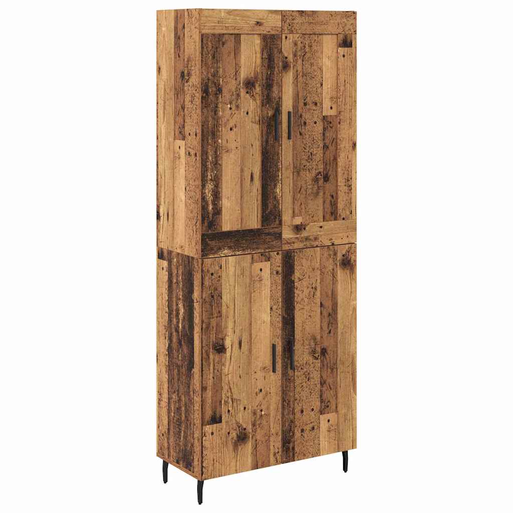 Highboard 2 stk. Gammelt træ 69,5 x 34 x 180 cm Konstrueret træ