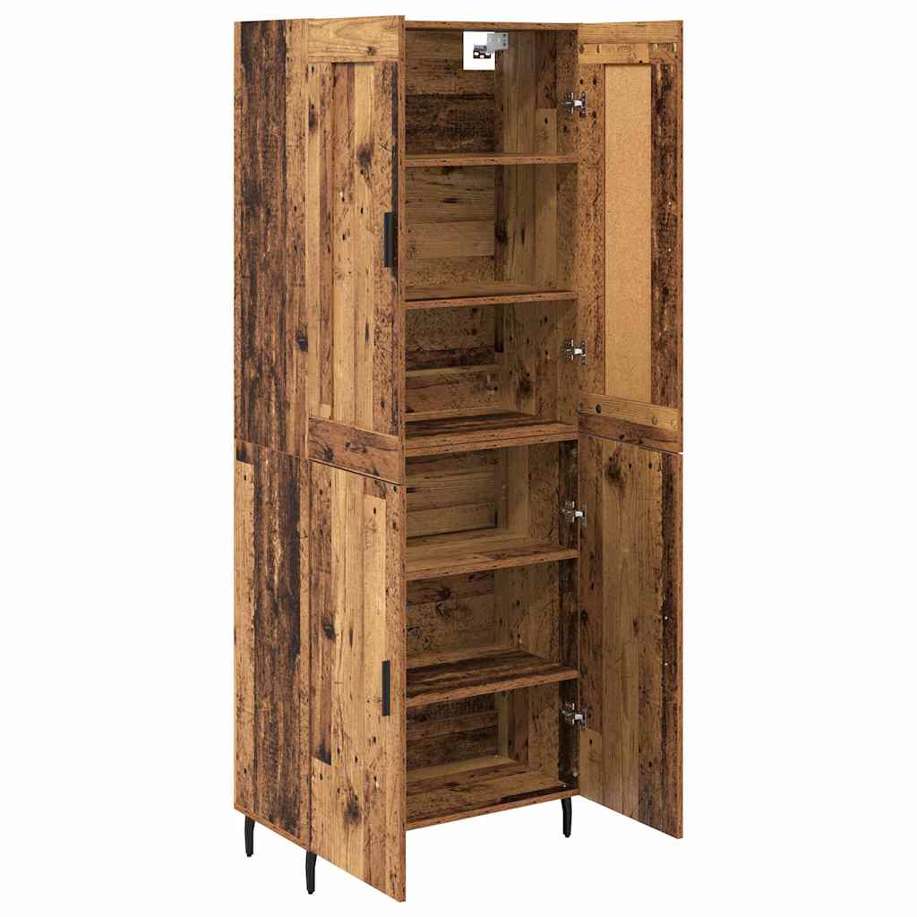Highboard 2 stk. Gammelt træ 69,5 x 34 x 180 cm Konstrueret træ
