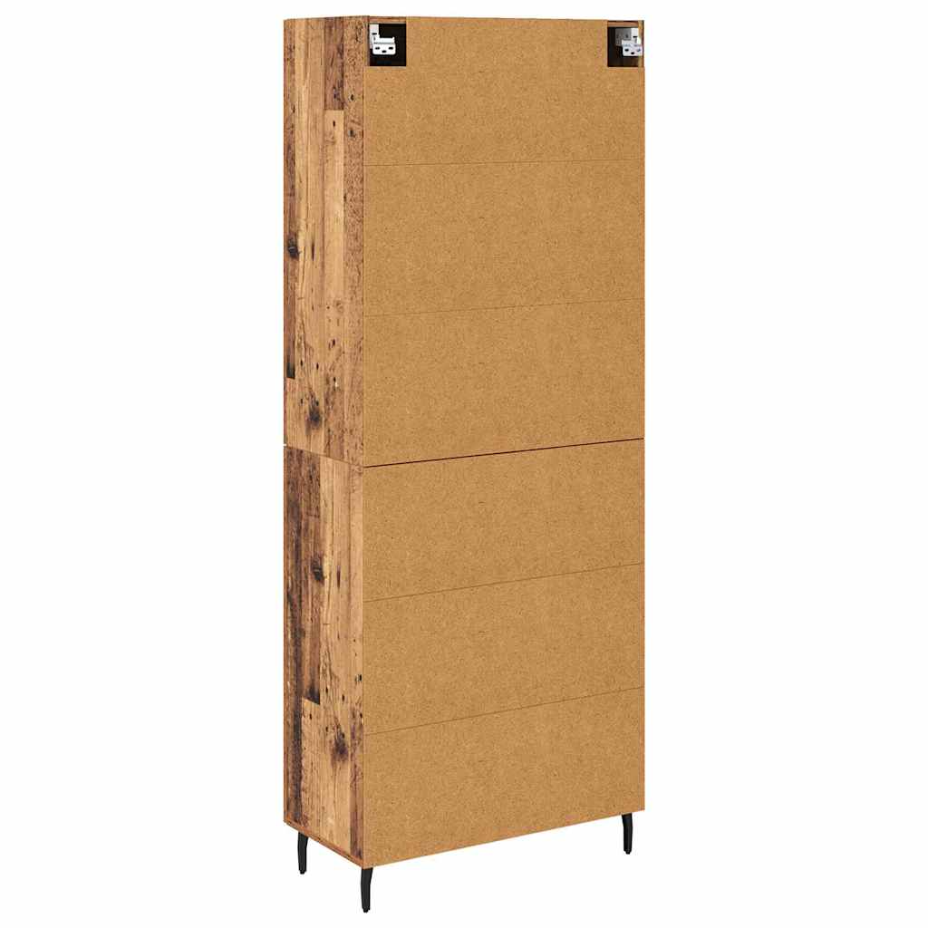 Highboard 2 stk. Gammelt træ 69,5 x 34 x 180 cm Konstrueret træ