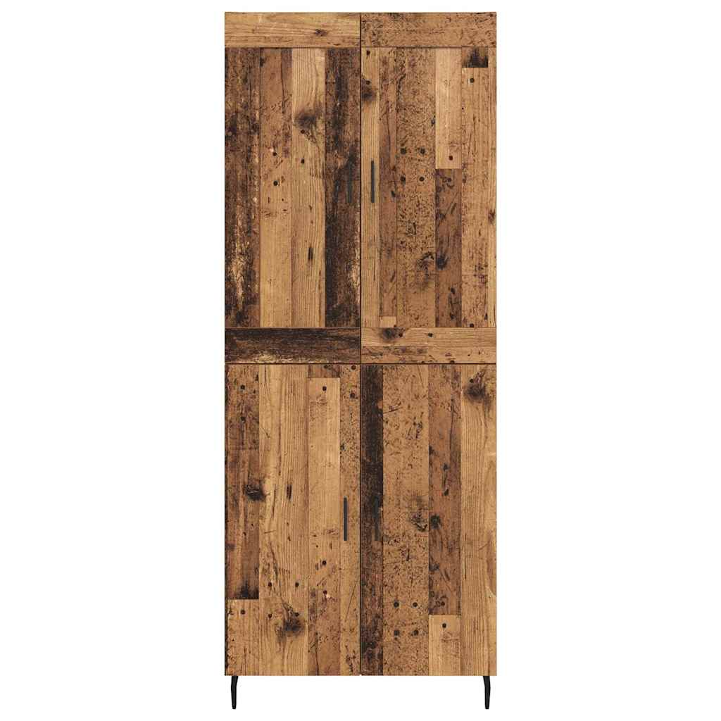 Highboard 2 stk. Gammelt træ 69,5 x 34 x 180 cm Konstrueret træ