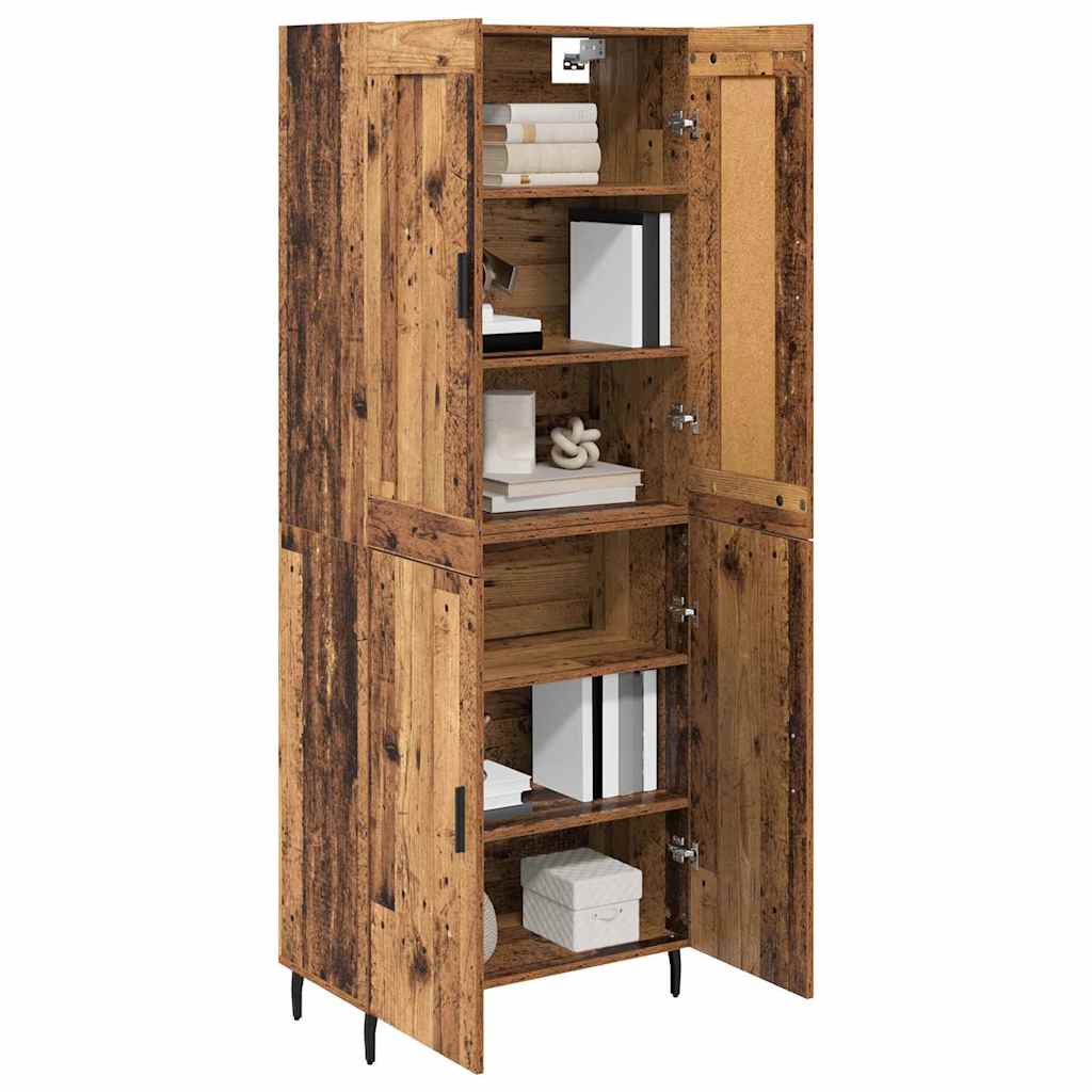Highboard 2 stk. Gammelt træ 69,5 x 34 x 180 cm Konstrueret træ