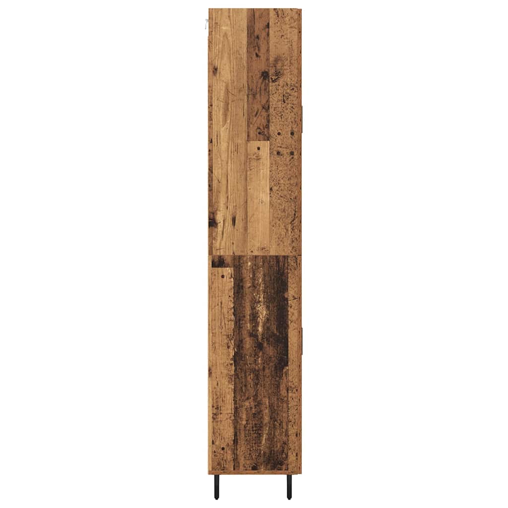 Highboard 2 stk. Gammelt træ 69,5 x 34 x 180 cm Konstrueret træ