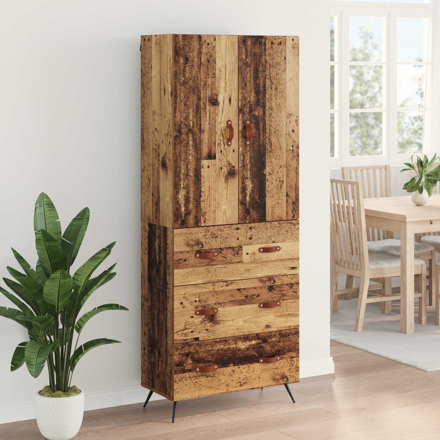 Highboard Gammelt træ 69,5 x 34 x 180 cm Konstrueret træ