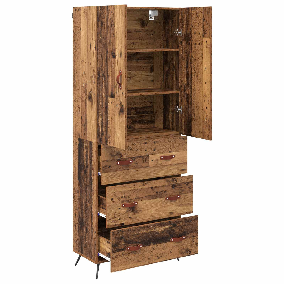 Highboard Gammelt træ 69,5 x 34 x 180 cm Konstrueret træ
