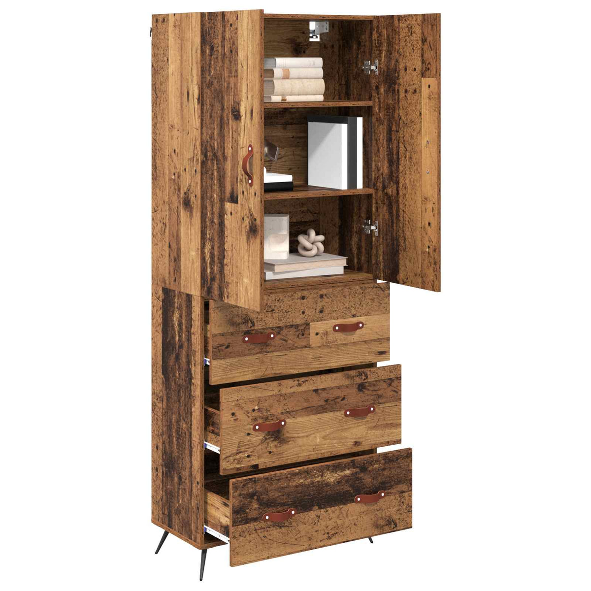 Highboard Gammelt træ 69,5 x 34 x 180 cm Konstrueret træ