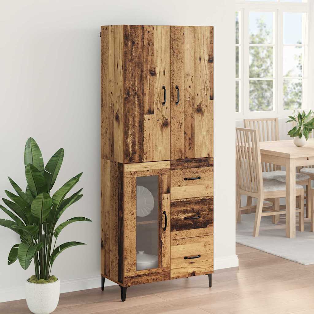 Highboard Gammelt træ 69,5 x 34 x 180 cm Konstrueret træ