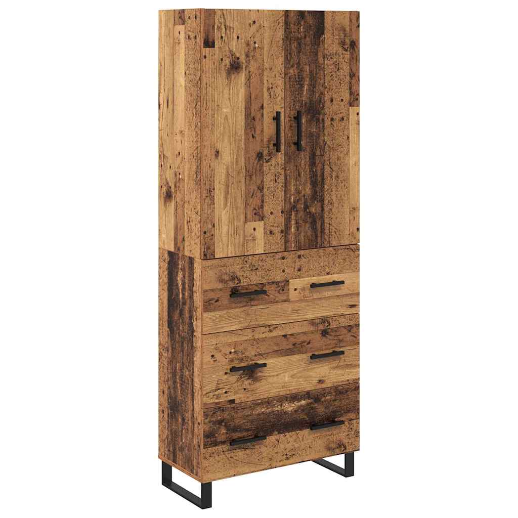 Highboard 2 stk. Gammelt træ 69,5 x 34 x 180 cm