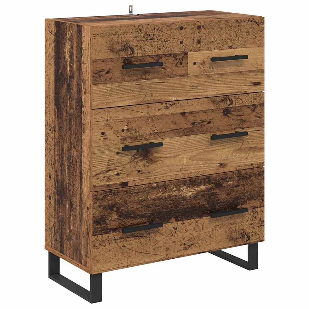 Highboard 2 stk. Gammelt træ 69,5 x 34 x 180 cm