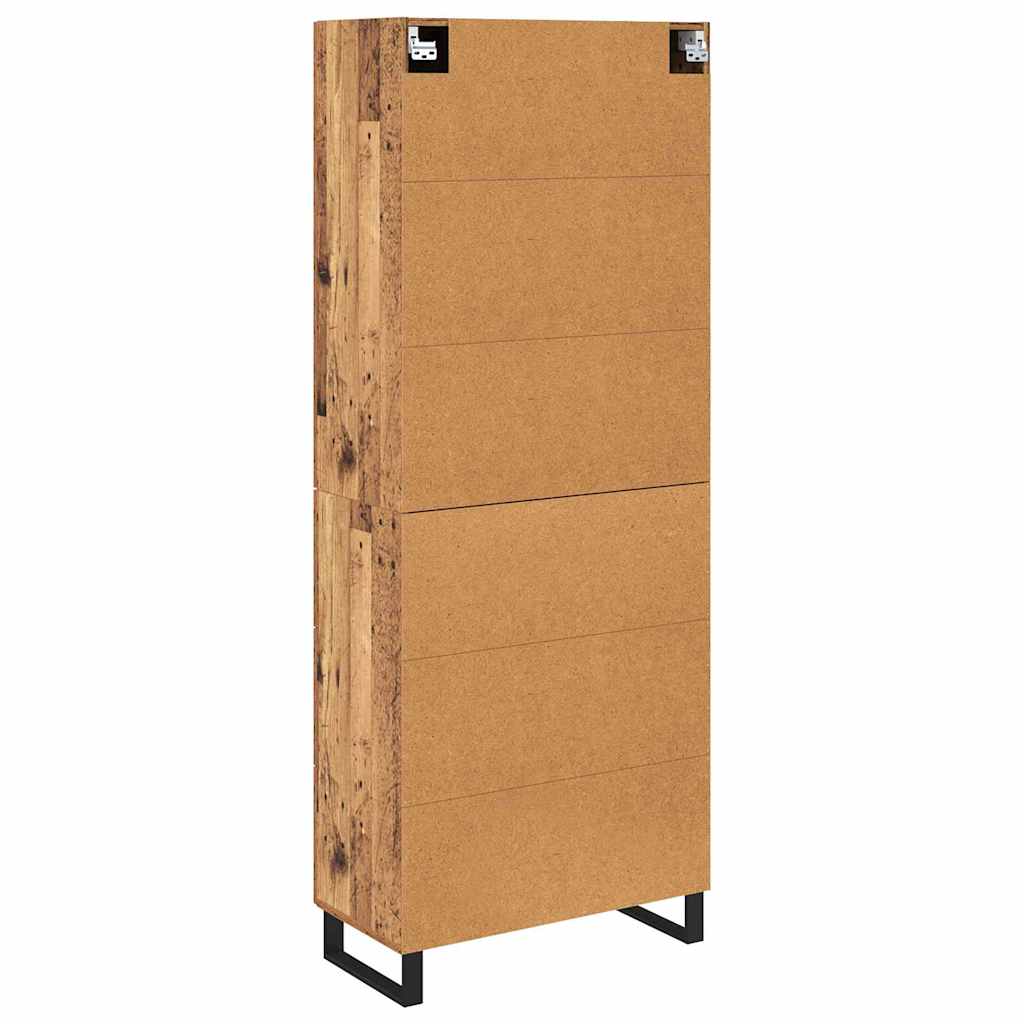 Highboard 2 stk. Gammelt træ 69,5 x 34 x 180 cm