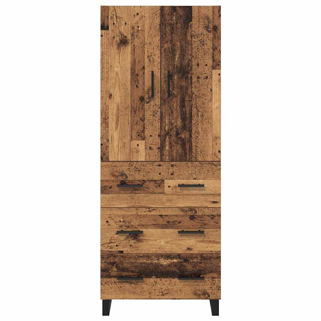 Highboard 2 stk. Gammelt træ 69,5 x 34 x 180 cm