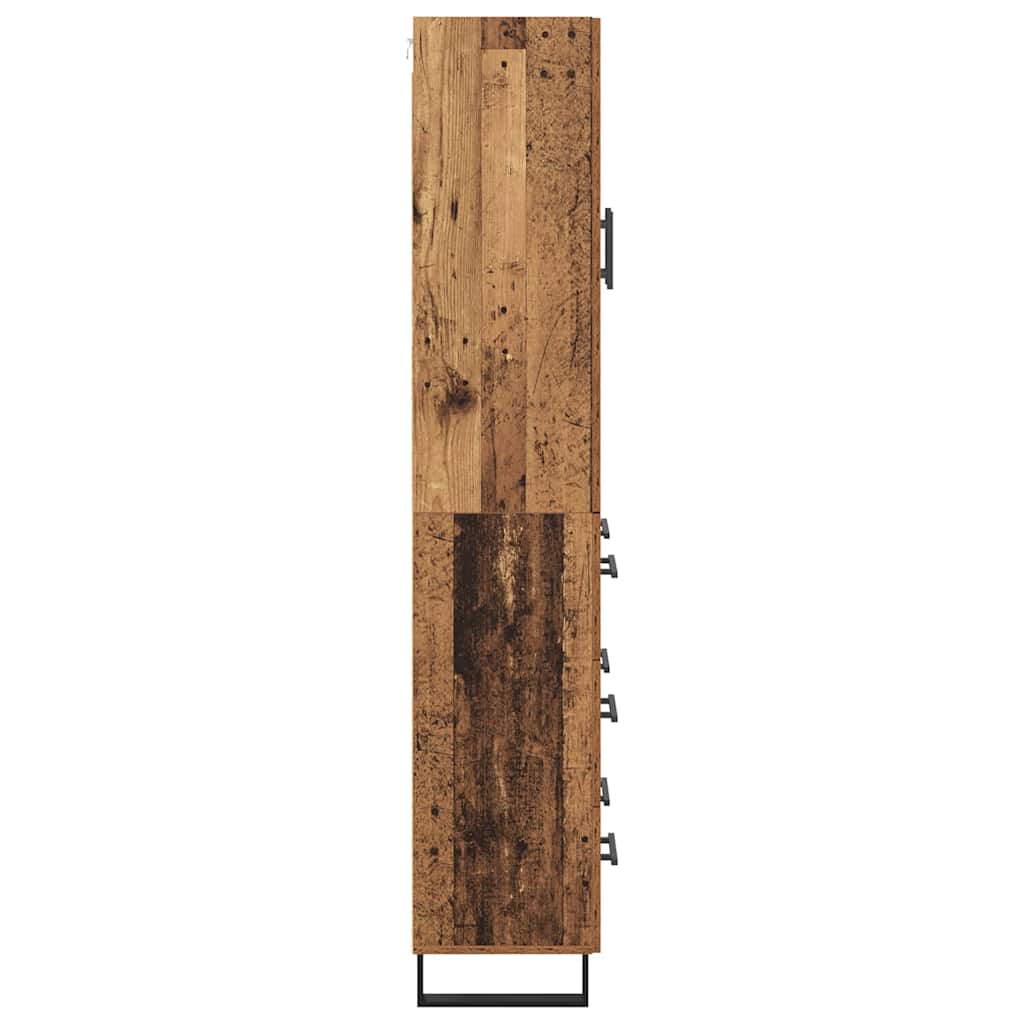Highboard 2 stk. Gammelt træ 69,5 x 34 x 180 cm