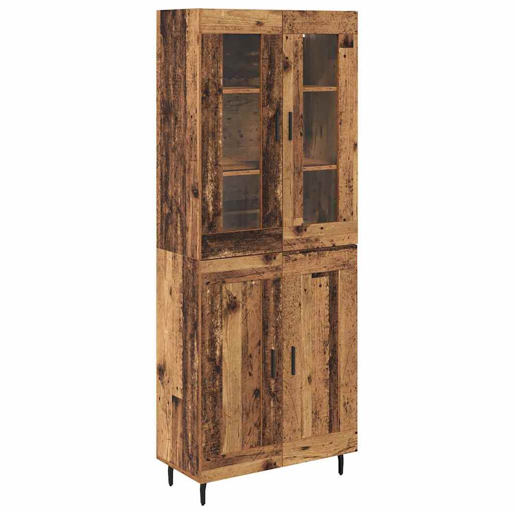 Highboard 2 stk. Gammelt træ 69,5 x 34 x 180 cm Konstrueret træ