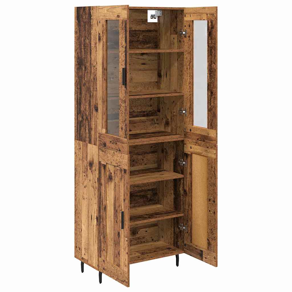 Highboard 2 stk. Gammelt træ 69,5 x 34 x 180 cm Konstrueret træ