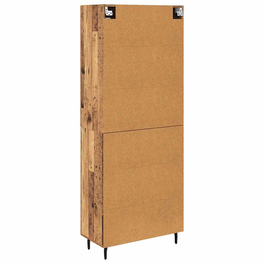 Highboard 2 stk. Gammelt træ 69,5 x 34 x 180 cm Konstrueret træ