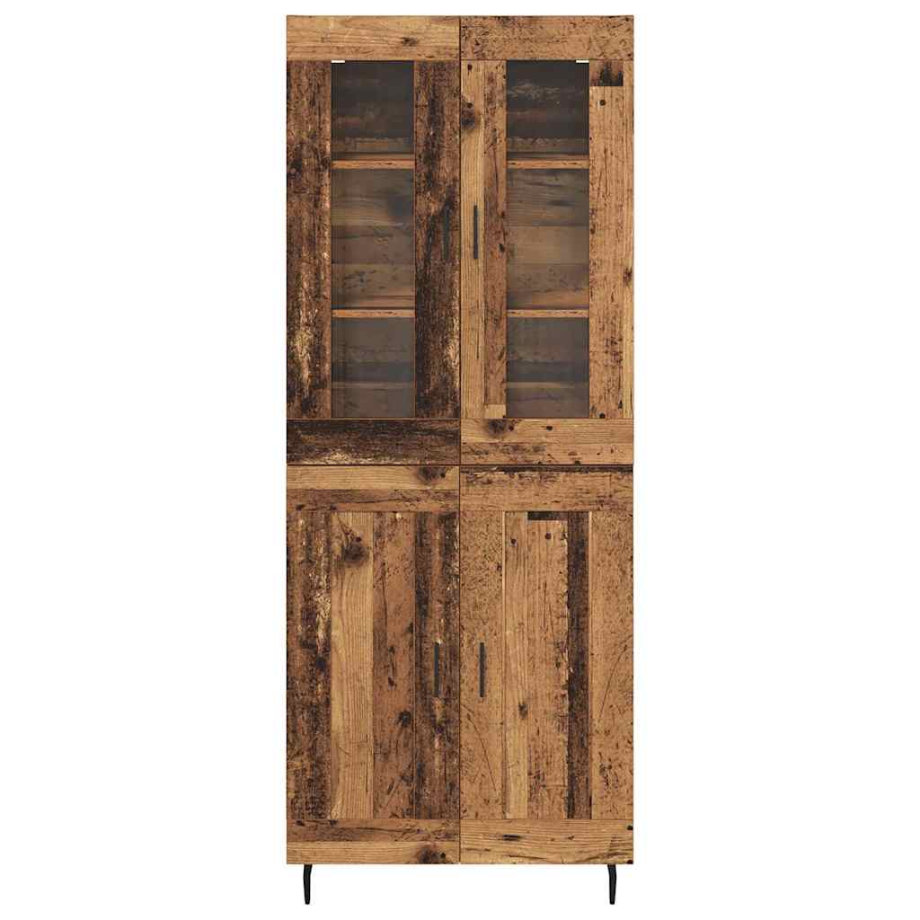 Highboard 2 stk. Gammelt træ 69,5 x 34 x 180 cm Konstrueret træ