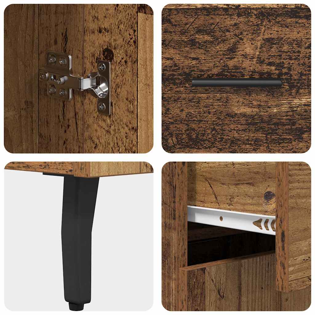 Highboard 2 stk. Gammelt træ 69,5 x 34 x 180 cm Konstrueret træ